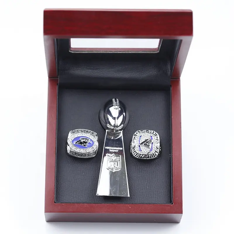 Bagues de haute qualité 003 2015 Carolina Panthers NFL Championship. 2 pièces + 1 pièce trophée/Set