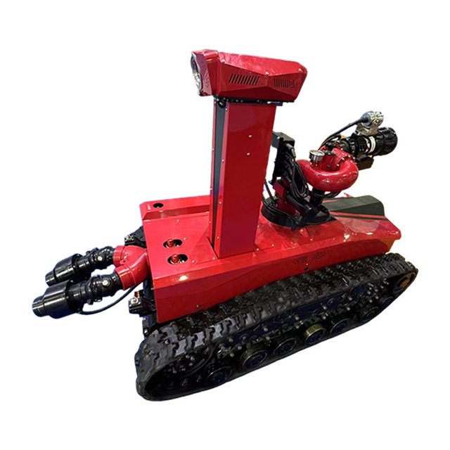 All-terrain Tracked Fire-fighting Robot with a Large-flow Water Cannon Strong Climbing and Obstacle-crossing Capabilities