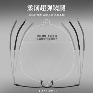 Lunettes de vue demi-cerclées en titane pour hommes Danyang, verres rectangulaires en acrylique, plaquettes nasales antidérapantes, référence 1141 - Product Image 2