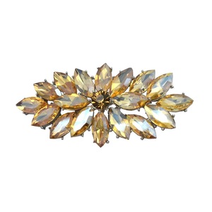 Exquisito Broche de Vidro com Strass Completo em Liga Metálica Multicolorido para Casamento - Product Image 6