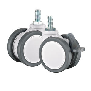 2.5 3 4 इंच फुल-प्लास्टिक मेडिकल ट्विन कैस्टर व्हील tpr, अस्पताल कार्ट्स के लिए शांत-रोलिंग - Product Image 4