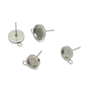 Stainless Steel Earring <b>Posts</b> <b>Round</b> Base Studs For Earring Making Hypoallergenic Jewelry Findings Components - Product Image 5