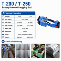 Outil de cerclage électrique portatif T-200 pour sangles PP PET, emballage industriel de cartons et de palettes