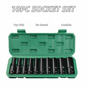 Lot de 10 douilles longues noires CR-V forgées à couple élevé <span class=keywords><strong>pour</strong></span> clé à chocs, accessoires <span class=keywords><strong>pour</strong></span> garage <span class=keywords><strong>et</strong></span> réparation professionnels - Product Image 2