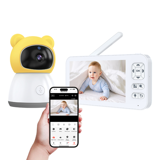 5 Inch Screen Night Vision Baby Monitor with Two-Way Audio Pan-Tilt Motion Detection WiFi-Connected Tuya Smart App