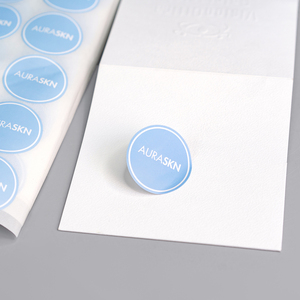 Autocollant rond bleu clair avec logo personnalisé, étiquette autocollante de marque pour boîte-cadeau cosmétique, décoration d'emballage de boutique - Product Image 2
