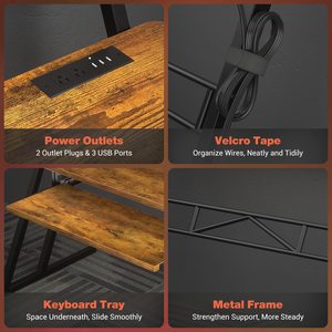 Bureau <span class=keywords><strong>de</strong></span> studio musical, poste <span class=keywords><strong>de</strong></span> production musicale avec prises <span class=keywords><strong>de</strong></span> courant et éclairage LED, table <span class=keywords><strong>de</strong></span> studio d'enregistrement pour producteurs musicaux - Product Image 6
