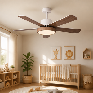 Ventilateur de plafond silencieux <span class=keywords><strong>ProBreeze</strong></span> 42 pouces à moteur DC, 5 pales en bois, lumière LED dimmable, télécommande, 6 vitesses, 30-34 dB, idéal pour salle à manger - Product Image 2
