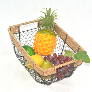 Nhà Máy Bán Hàng Nóng Thiết Lập 3 Hình Chữ Nhật Lưu Trữ Khác Giỏ Dệt Dã Ngoại Giỏ Dây Lưới Giỏ Trái Cây Sắt Nhựa Mây - Product Image 4
