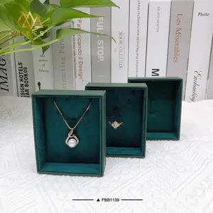 Webest Hadiah Kustom Beludru Anting-Anting Kalung Perhiasan Cincin Kemasan Kotak Perhiasan dengan Logo Kotak Kemasan Perhiasan Kertas