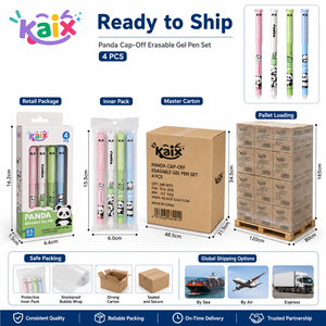 Stylos gel effaçables KAIX Quick Dry OEM Panda, encre thermique, pointe aiguille 0,5 mm, pour l'écriture scolaire - Product Image 5