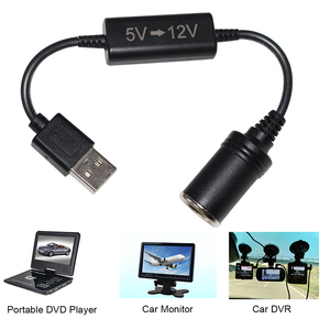 Câble d'alimentation court USB 5V vers 12V de 30 cm pour allume-cigare, convertisseur pour électronique automobile - Product Image 1