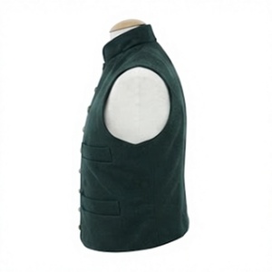 Dark Green <b>Men's</b> Waistcoat Vest Button Front <b>Sleeveless</b> <b>Jumper</b> for Uniform Dance and Formal Wear - Product Image 4