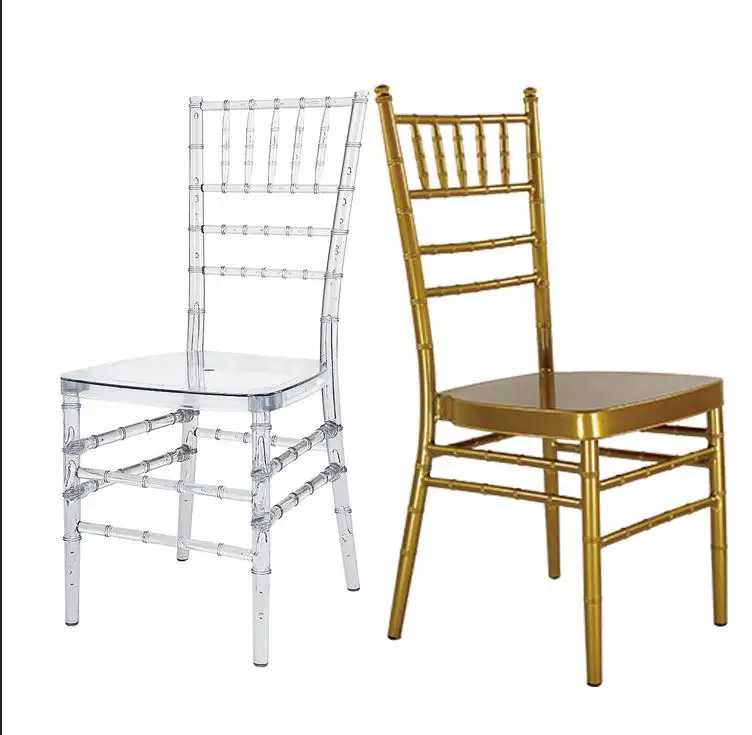 Chiavari-mesita de noche de Metal blanco con cojines, moderna, plegable, con marco dorado, patas, muebles de Hotel, silla Chivari