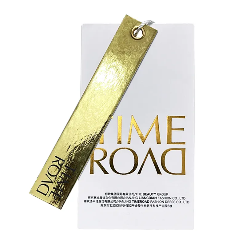 Custom Gift Tags Paper Hang Tags With Printed Own Logo,Garment Accessories Clothing Hangtag With Gold Foil