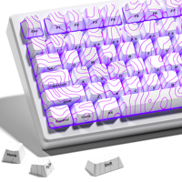 XVX Keycaps Topographic Nouvelle Version Motif Translucide Profil OEM Kit de touches PBT+PC Anglais 118 touches Clavier mécanique