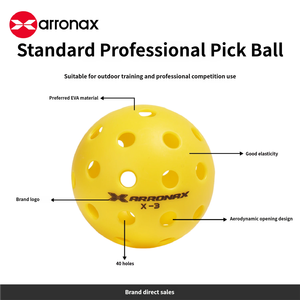 Balles de pickleball professionnelles <span class=keywords><strong>Arronax</strong></span> X-3 pour l'extérieur, matériau EVA de qualité supérieure, 40 trous pour les entraînements et les tournois - Product Image 6