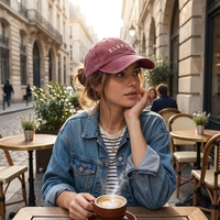 Casquette Dad Hat en Coton Lavé Oxford Dobby, Motif Léopard, Uni, Crème, Style Rétro Vieilli, 6 Panneaux, Accessoire Streetwear, Vente en Gros