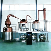 Système de distillation multi-chambres à double alambic industriel en cuivre avec pompe à moteur et chauffage électrique