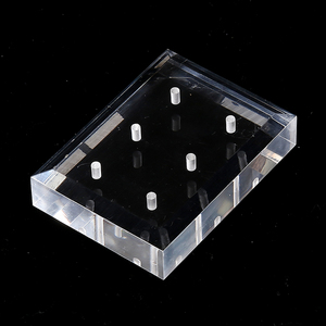 6 Holes <b>Square</b> Transparent Acrylic Nail <b>Drill</b> <b>Bit</b> Display Board Portable Manicure Tool Holder - Product Image 4