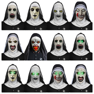 Série de masques d'horreur The Nun, pour bals masqués, couvre-chefs fantomatiques pour films et télévision, accessoires de farce pour fêtes d'Halloween - Product Image 5