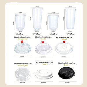 Gobelets jetables transparents personnalisés en PP moulés par injection pour boissons froides, bière, smoothies, café chaud avec couvercles - Product Image 4