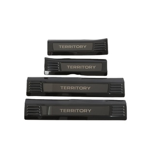 WZXD 2023 New <b>Door</b> Sill <b>Plate</b> Protector Brushed Black Stainless Steel <b>Door</b> Entry Guards Welcome Cover for TERRITORY - Product Image 1