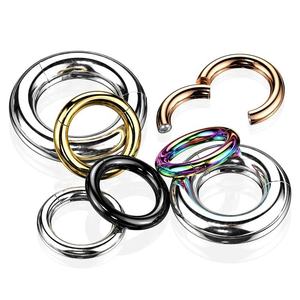 แหวนเจาะหูแบบคลิกเกอร์สแตนเลสขนาดใหญ่ 6G 8G 10G 12G สำหรับเจาะกระดูกอ่อน - Product Image 1