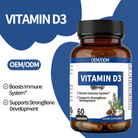 Vitamine D3 500mg Capsules pour Adultes - Renforce le Système Immunitaire Favorise le Développement Osseux 2 Capsules par Portion 60 Capsules au Récipient