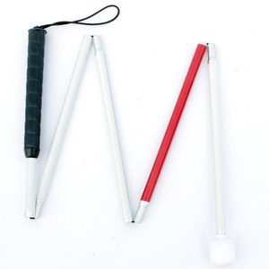 Bastón Plegable Blanco KS de 3 Secciones, de Aleación de Aluminio Ligero, para Ciegos, Equipo de Cuidado de la Visión - Product Image 1