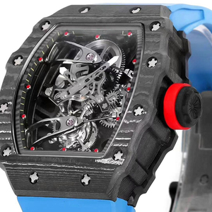 Reloj Tourbillon de Lujo de Alta Gama con Forma de Barril, Esfera de Cristal de Zafiro, Movimiento Mecánico, Correa de Goma - Uso Formal y Empresarial - Product Image 2