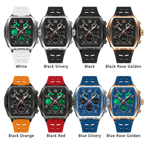 Reloj Deportivo Digital Multifunción Sanda 6266 con Forma de Barril, Pantalla Dual, Cronógrafo Luminoso, Reloj de Pulsera Electrónico - Product Image 6