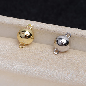 S925 Silver Buckle 8mm DIY Repair <b>Magnet</b> Buckle for Necklaces Bracelets Smooth Buckle Spherical <b>Ball</b> Jewelry Findings Components - Product Image 1