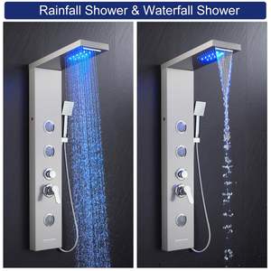 <span class=keywords><strong>ชุด</strong></span>แผงฝักบัวสายฝนสแตนเลสขัดเงา304ก๊อกน้ำสีดำหัวฉีดแบบมือถือหัวฉีดพ่นสเปรย์นวดตัว - Product Image 4