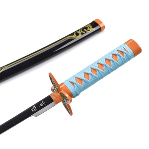 Venta al por mayor 45cm Anime japonés Demon Slayer Real Nichirin Blade <span class=keywords><strong>Shinobu</strong></span> <span class=keywords><strong>Kocho</strong></span> Katana espada Original Metal con soporte <span class=keywords><strong>de</strong></span> plástico - Product Image 3