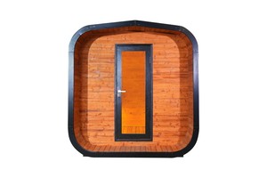 Sauna extérieur Helius en cèdre canadien, 4-6 personnes, sauna traditionnel de luxe, fenêtres en transom, commande par ordinateur - Product Image 2