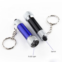 QXMOVING Lampe torche LED miniature en aluminium 5 LED, porte-clés personnalisé avec logo, petite lampe de poche LED pour cadeau promotionnel