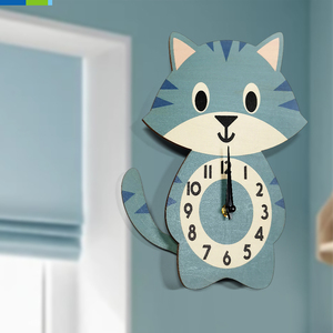Orologio <span class=keywords><strong>da</strong></span> 12 pollici personalizzato per bambini <span class=keywords><strong>con</strong></span> simpatici animali al quarzo orologio a pendolo <span class=keywords><strong>da</strong></span> <span class=keywords><strong>parete</strong></span> <span class=keywords><strong>con</strong></span> ago in legno per soggiorno - Product Image 1