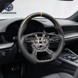 Volante de Fibra de Carbono Forjado con LED de Cuero Personalizado para Ford Kuga Escape St Line Mk3 Mk2.5 Mk2 Seat Leon 2022 - Product Image 5