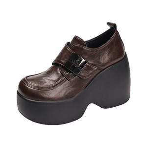 Chaussures compensées style britannique grande taille, nouvelle collection printemps, rétro à semelle épaisse, tendance pour femme - Product Image 5