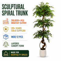 Arbre artificiel Ficus, Faux Banyan, Verdure d'aspect naturel pour la décoration intérieure de centres commerciaux, restaurants, hôtels, Fournisseur en gros sur mesure
