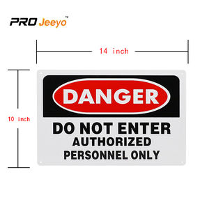 علامة تحذير 10*14 "PVC خطر لا تدخل الموظفين المصرح لهم فقط لوحة - Product Image 2