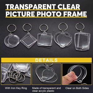 سلسلة مفاتيح أكريليك مخصصة الشكل مع صورة، هدية يدوية الصنع، قلادة، إطار صور أكريليك شفاف، سلسلة مفاتيح عصرية - Product Image 5