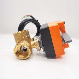 วาล์วทองเหลืองควบคุมการไหลของน้ำแบบมอเตอร์ไฟฟ้า Winvall 24VAC/DC แบบปรับสัดส่วน 0-10V 4-20mA วาล์วบอล <span class=keywords><strong>3</strong></span> ทาง - Product Image 4