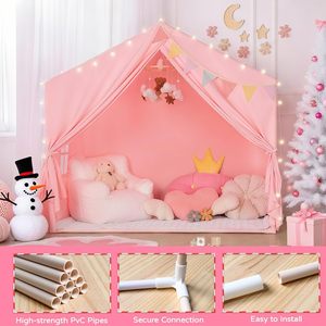 Grande tente pour enfants, maison de jeu pour bébé, tente de jeu pliable, château de princesse, tente de rêve pour chambre d'enfant, tente de princesse pour filles - Product Image 6