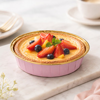 Moule à gâteau jetable en papier coloré avec bordure dorée, résistant au four, disponible en plusieurs couleurs, 50 pièces