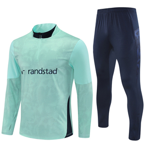 Traje de Entrenamiento de Fútbol para Clubes Europeos, Otoño-Invierno, Largo, con Media Cremallera, 25/26 Marsella, 100% Poliéster, Secado Rápido - Product Image 1