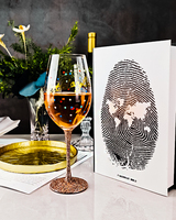 Verre à vin rouge en gros avec longue tige, motifs colorés faits à la main, option de logo personnalisé pour mariage et restaurant, design moderne