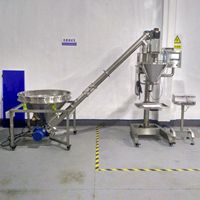 Machine de remplissage semi-automatique haute précision à vis sans fin pour épices, aliments pour animaux, lessive, protéines de lait, cacao, poudres cosmétiques, métal/verre