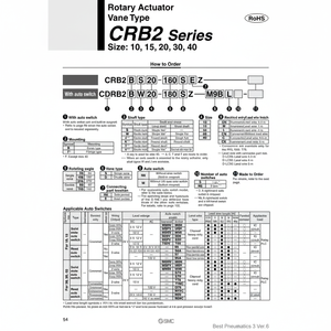 Actionneur rotatif pneumatique SMC CDRB2BW30-270SZ pièces pneumatiques - Product Image 1